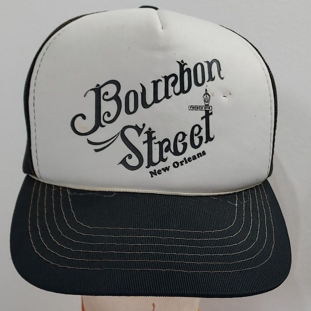 Vintage Snap Back Cap French Quarter Bourbon St Mesh Trucker Dad Hat New Orleans